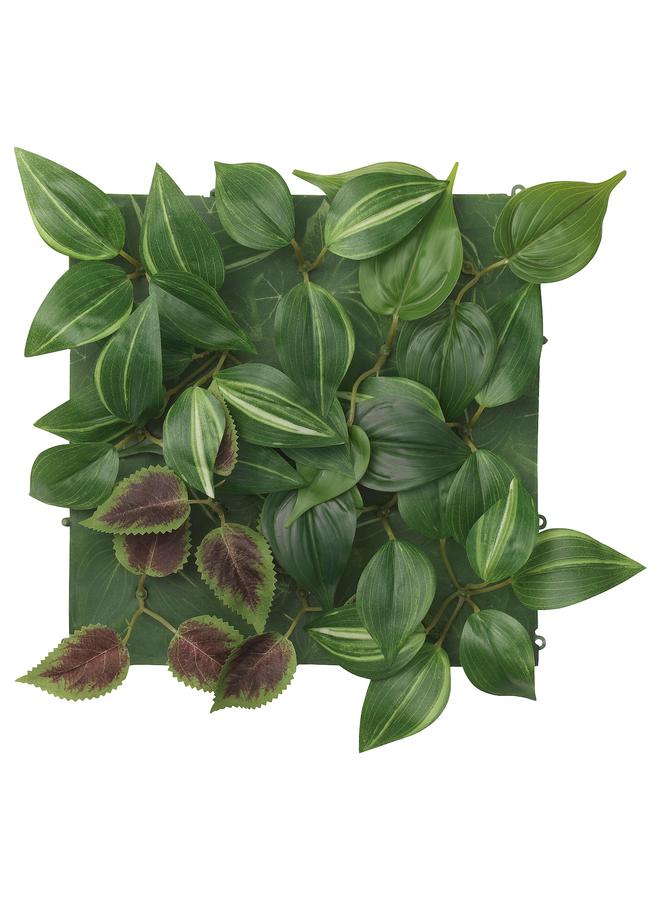 erorex Artificial Plant, Wall Mounted/In/Outdoor Green/Lilac, 26X26 Cm - Image 1
