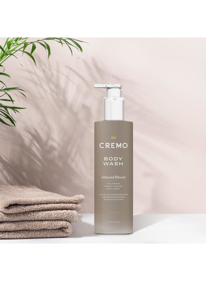 cremo غسول الجسم للنساء بتركيبة ترطيب البشرة من لوز بلوم، مع نفحات من الفلفل الوردي الحار، واللوز الكريمي، والجلد الناعم، 16 أونصة سائلة - Image 2