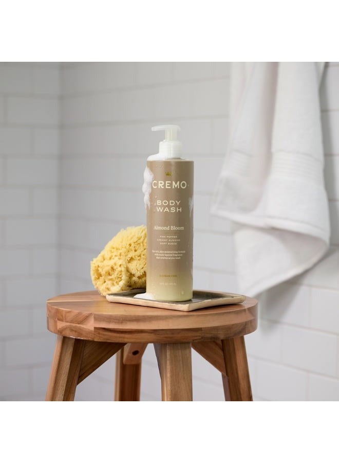 cremo غسول الجسم للنساء بتركيبة ترطيب البشرة من لوز بلوم، مع نفحات من الفلفل الوردي الحار، واللوز الكريمي، والجلد الناعم، 16 أونصة سائلة - Image 3