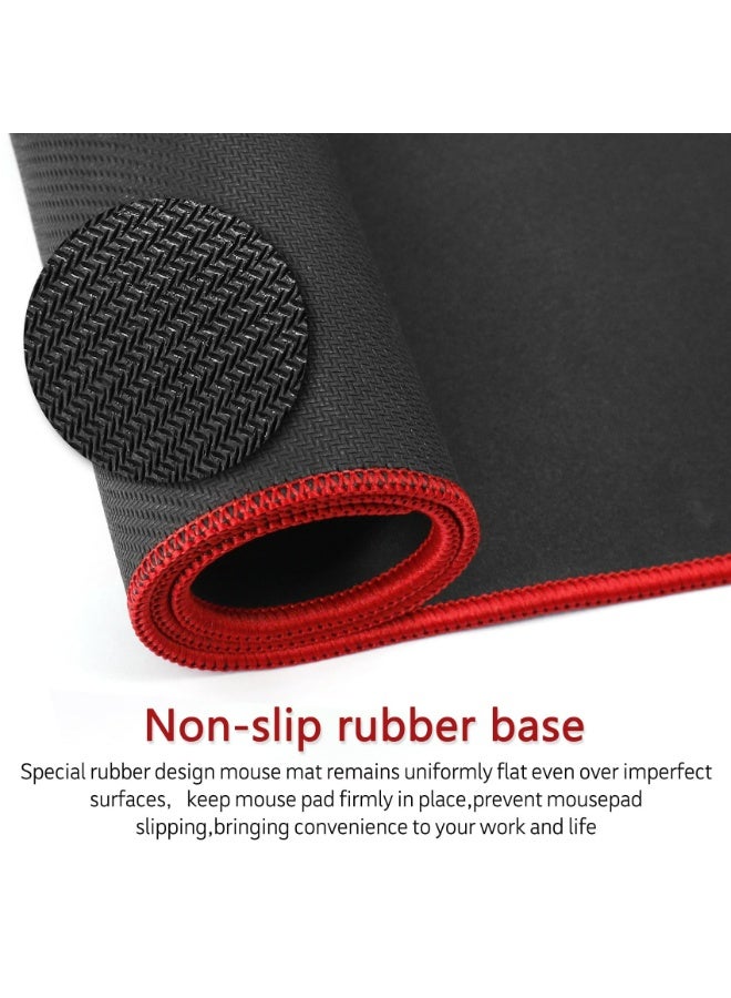 Large Gaming Mouse Pad - Extended Desk Mat with Stitched Edges, Non-Slip Base, Waterproof Surface(60cm*30cm, Red) - Image 4