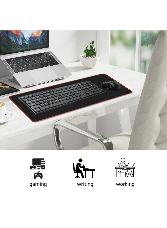 Large Gaming Mouse Pad - Extended Desk Mat with Stitched Edges, Non-Slip Base, Waterproof Surface(60cm*30cm, Red) - Image 3