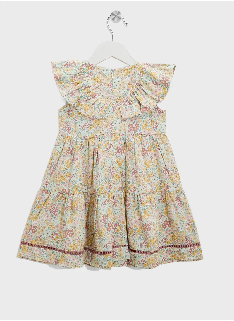 Ripples Girls Floral Print Dress