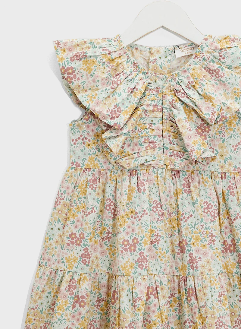 Ripples Floral Ruffle Tiered Dress