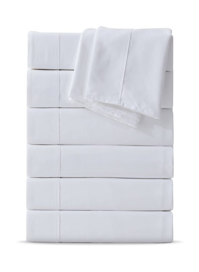 Maple&Stone Twin Flat Sheet 6 Pack,Premium Soft & Breathable,Brushed Microfiber Fabric,Anti-Shrinkage & Non-Fading,Bulk Flat Sheets Only Twin Size (White) - Image 1