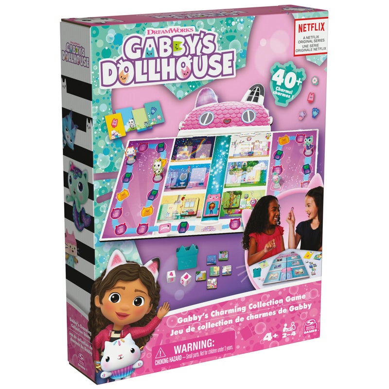 Spin Master Games, Gabby’s Dollhouse, Charming Collection Board Game for Kids & Family, 2-4 Players, for Ages 4 & Up - Image 1