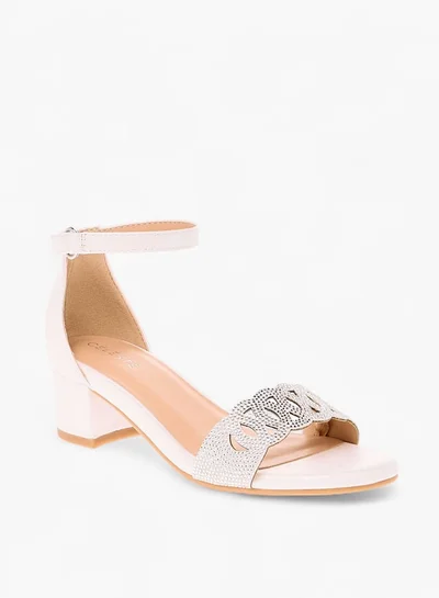 Celeste Girls Embellished Sandals With Hook And Loop Closure