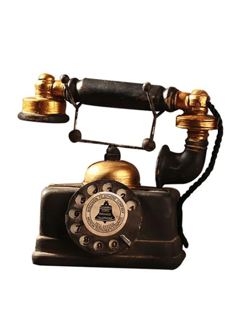 Retro Telephone Model Brown/Gold 19x10x16centimeter - Image 1
