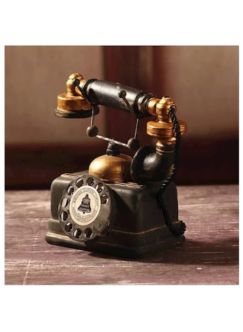 Retro Telephone Model Brown/Gold 19x10x16centimeter - Image 2