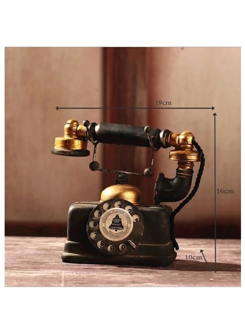 Retro Telephone Model Brown/Gold 19x10x16centimeter - Image 4