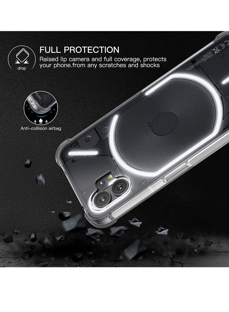 فيسوس لا شيء هاتف 1 CLASE CASE 2022 ، غطاء رفيع ناعم شفاف TPU مرنة الخلفية الصلب PC PUMPER الزوايا المعززة - Image 2