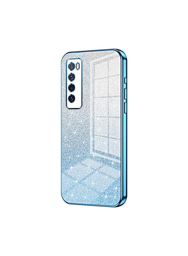 اس-توب جراب لهاتف Huawei nova 7، جراب هاتف مطلي بالكهرباء بلون مسحوق لامع متدرج - Image 1