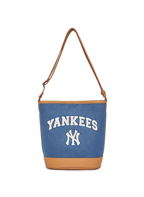MLB Basic Logo Canvas Bucket Bag New York Yankees Blue