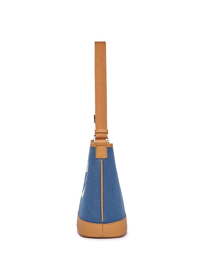 MLB Basic Logo Canvas Bucket Bag New York Yankees Blue