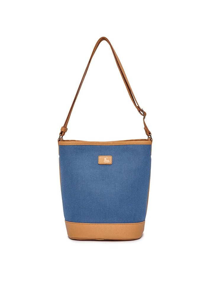 MLB Basic Logo Canvas Bucket Bag New York Yankees Blue