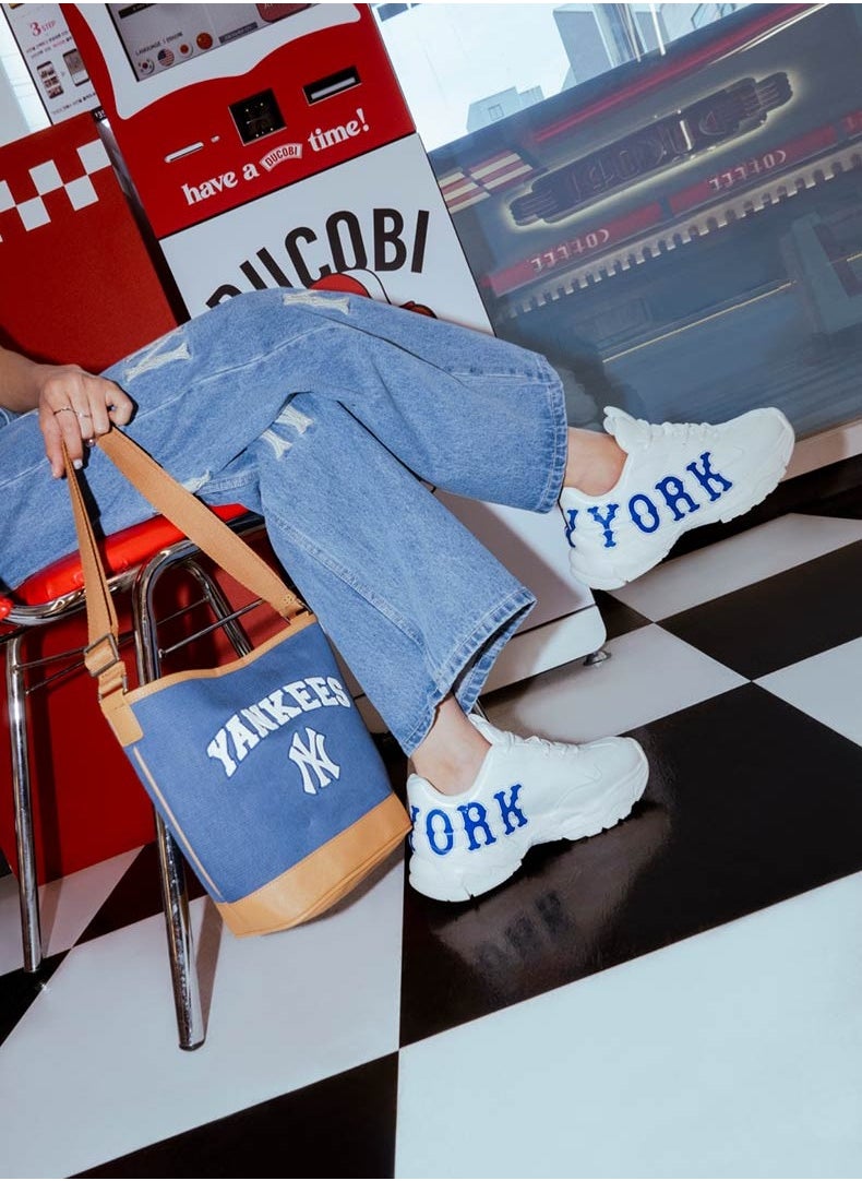 MLB Basic Logo Canvas Bucket Bag New York Yankees Blue
