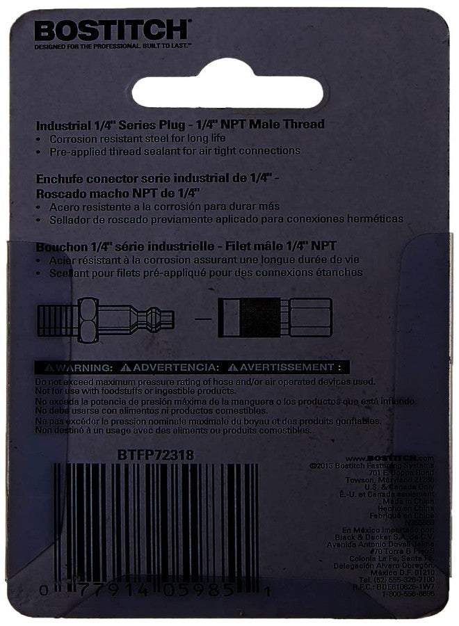 Bostitch BTFP72318 Industrial 1/4-Inch Series Plug - 1/4-Inch NPT Male Thread - Image 3