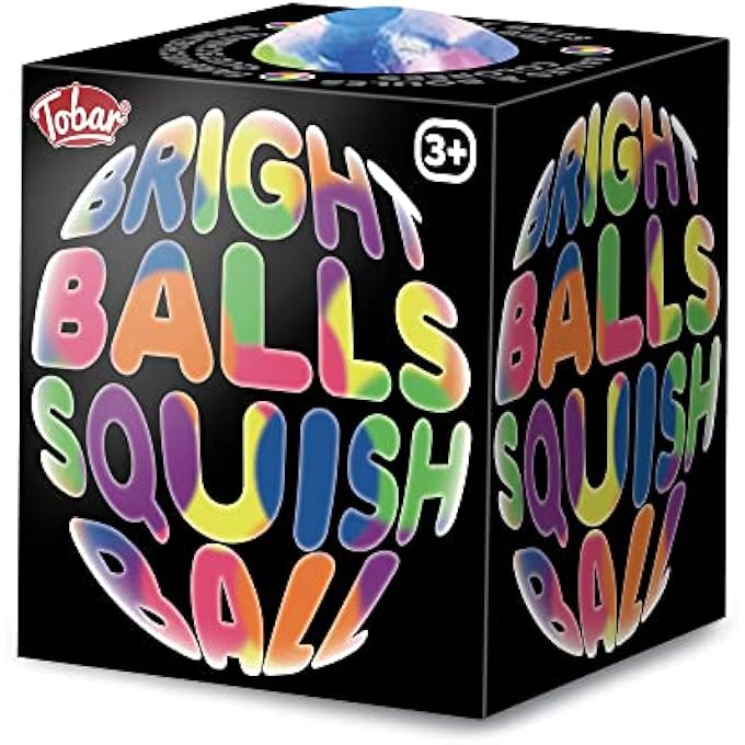 Tobar 38449 Bright Squish Ball, Assorted Designs and Colours - Image 1