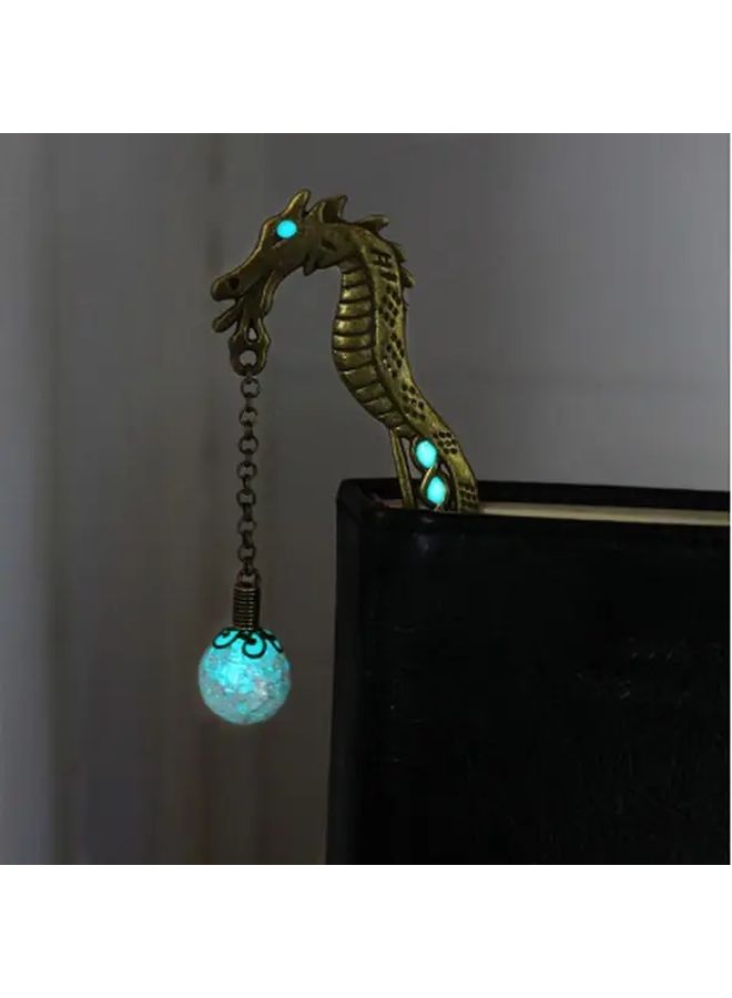 Luminous Dragon Bookmark Glows In The Dark Bronze Zinc Alloy Retro Novelty Gift For Book Lovers - Image 1