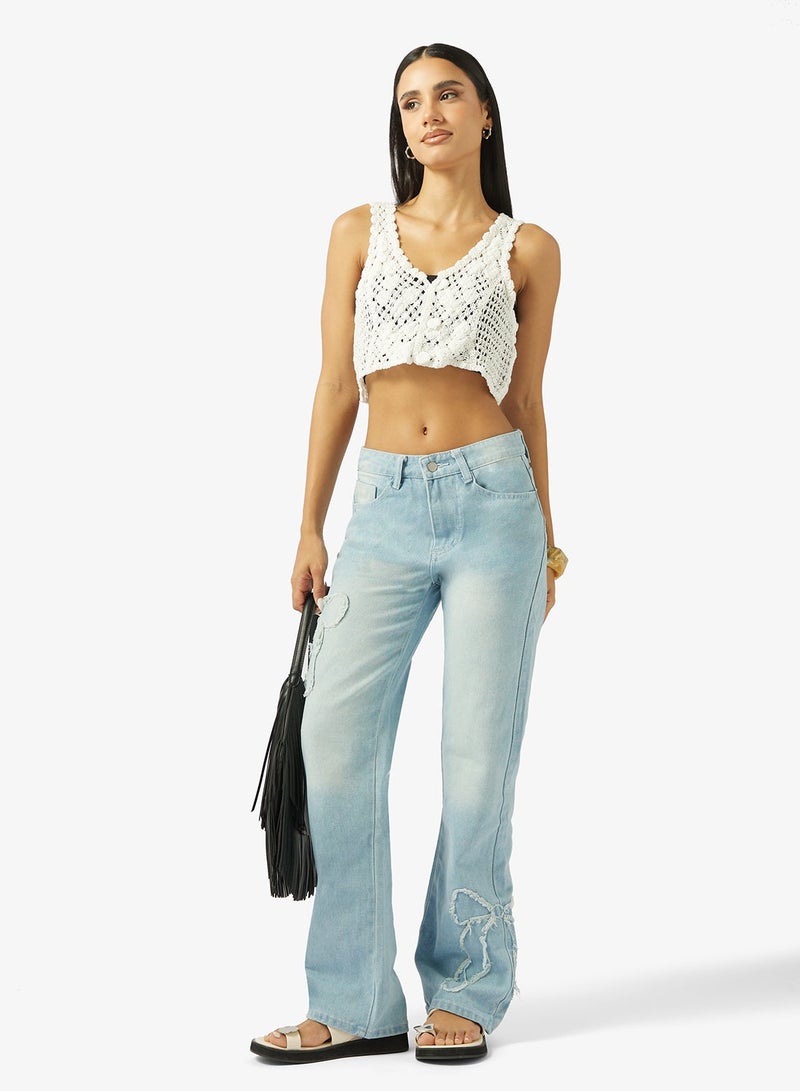 Ginger Openwork Crochet Top - Image 4