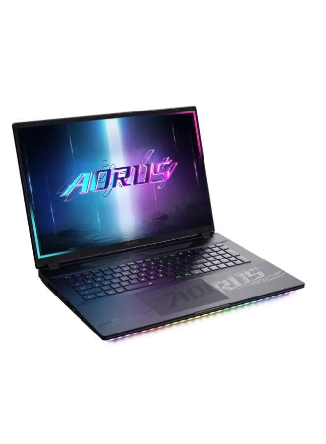 جيجابايت لابتوب الألعاب Aorus Master 18 BZH بشاشة WQXGA مقاس 18 بوصة (2560x1600) بتردد 240 هرتز، معالج Core Ultra 9 275HX، ذاكرة وصول عشوائي DDR5 سعة 64 جيجابايت، قرص صلب SSD سعة 2 تيرابايت، نظام التشغيل Windows 11 Pro، بطاقة رسومات NVIDIA GeForce RTX 5090 بسعة 24 جيجابايت، يدعم اللغتين الإنجليزية والعربية، اللون أسود الإنجليزية/العربية أسود - Image 4