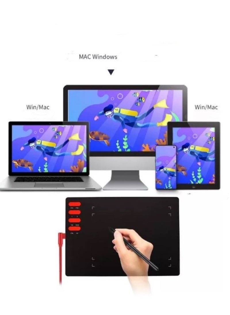آي كي لوحة رسم بدرجة ضغط 16,384 | دقة عالية 5080LPI + استجابة سريعة 300PPS، لوحة رقمية احترافية متوافقة مع Windows / macOS / Android، تدعم برامج PS و SAI و Procreate  - Image 1