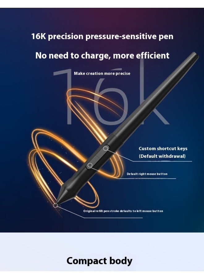 16,384-Level Pressure Sensitivity Writing Graphics Drawing Tablet, 5080 LPI High Precision  Pen Black + 330 PPS High-Speed Response, Professional Grade Pen Tablet Compatible with Windows/macOS/Android, Works with PS, SAI, Procreate - Image 4