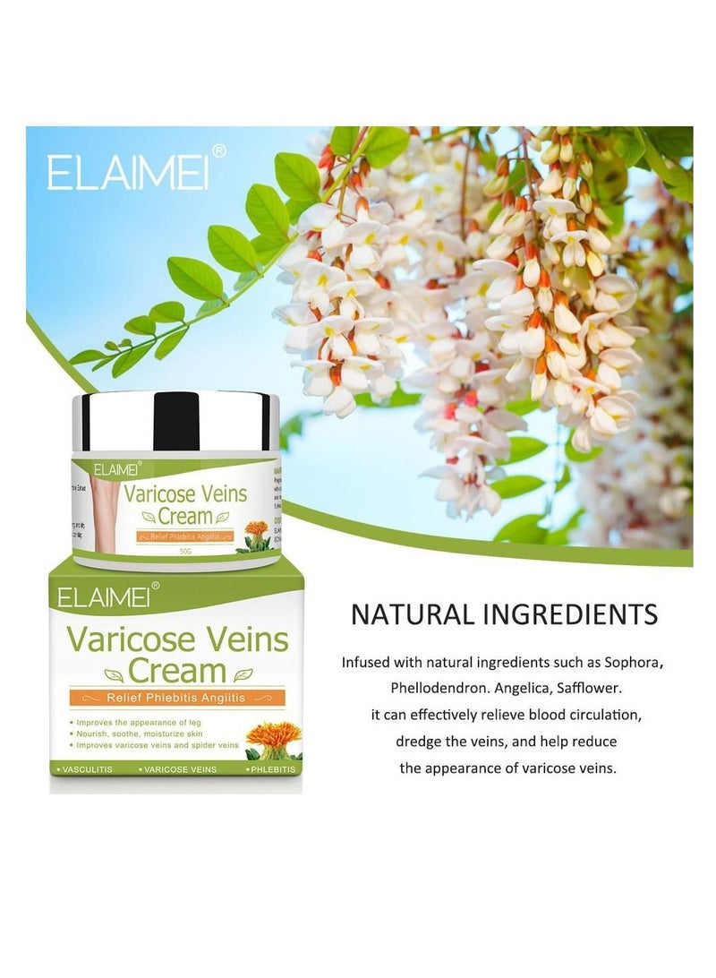 Elaimei Natural Ingredients Varicose Veins Vasculitis and Phlebitis Relief Cream 50 g - Image 4