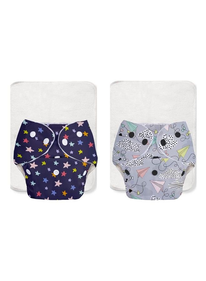 Superbottoms Basic Easy Pack Of 4 ; 2 Cloth Diaper+2 Insertsfreesize Adjustable Washable And Reusable Cloth Diaper For Babies 0 3 Years ; Assorted 2 - Image 2