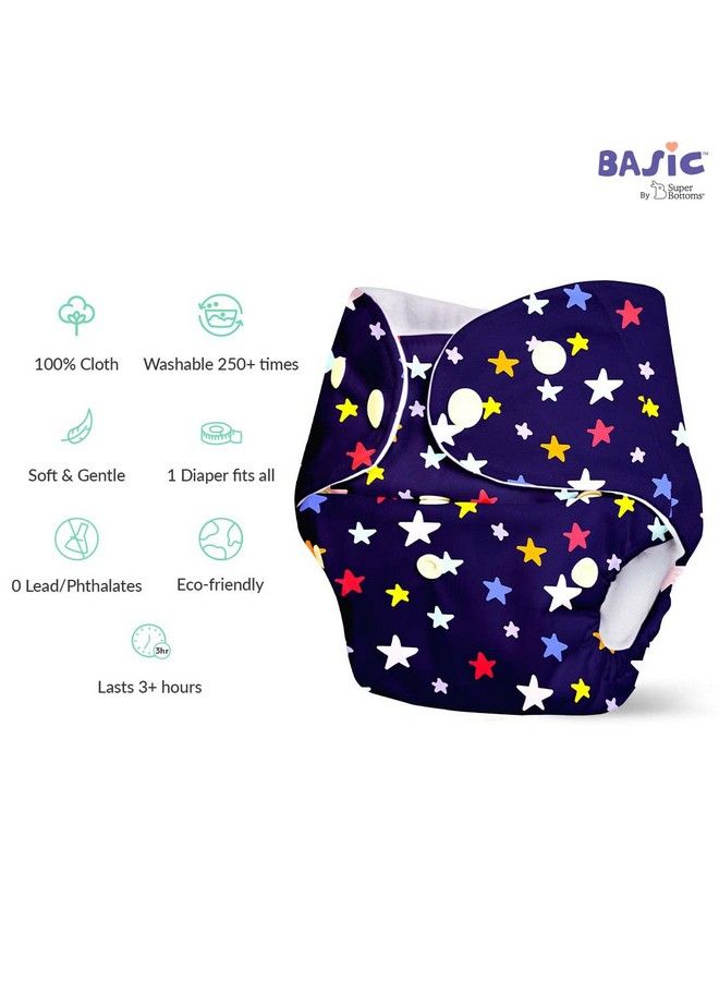 Superbottoms Basic Easy Pack Of 4 ; 2 Cloth Diaper+2 Insertsfreesize Adjustable Washable And Reusable Cloth Diaper For Babies 0 3 Years ; Assorted 2 - Image 5