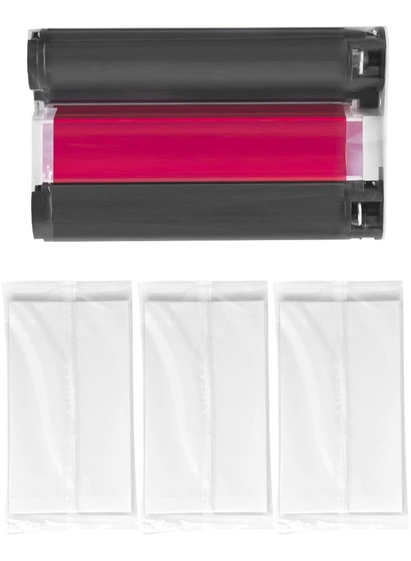 HPRT Printer Supplies，HPRT Photo Printer Supplies Set Color Ink Cartridge & 54 Sheets Photo Paper 4x6 Inch Compatible with CP4000L Portable Color Photo Printer - Image 1