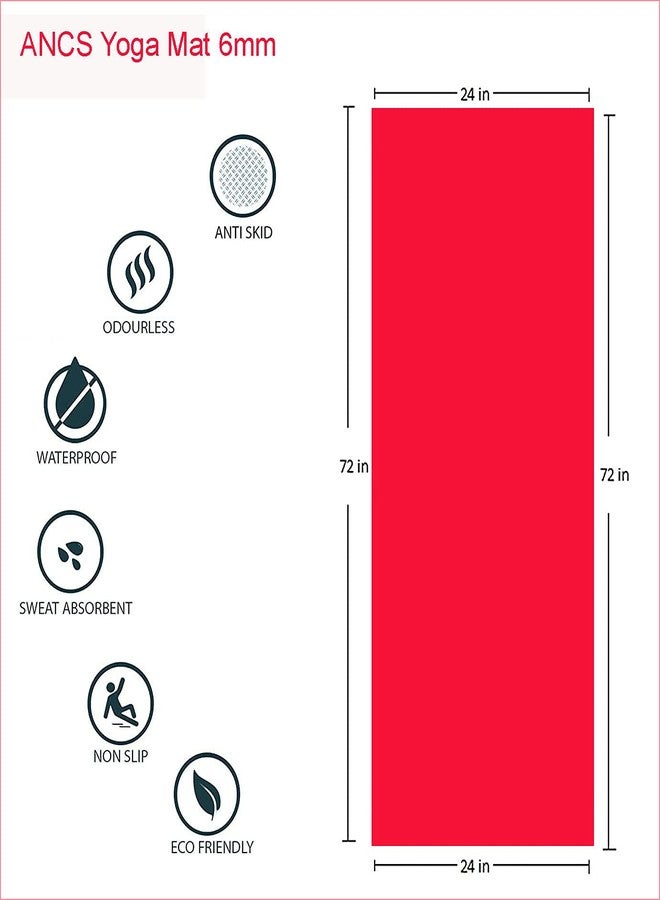 ANCS Yoga Mat with 6MM for Yoga Exercise with 6mm Thickness, Anti-Slip Yoga Mat - Image 2