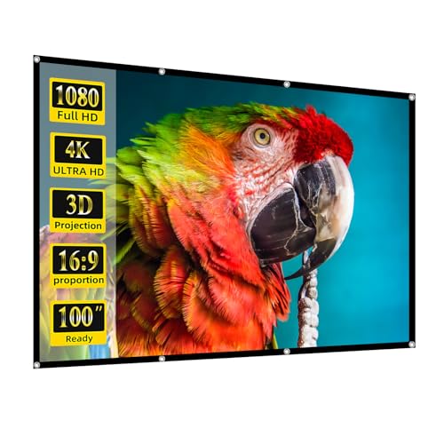 lejiada Projector Screen, 100 inch Movie Projector Screen16:9 Foldable Portable Projector Screens for Home Theater, Outdoor, Indoor Party, Office, Weding - Image 1