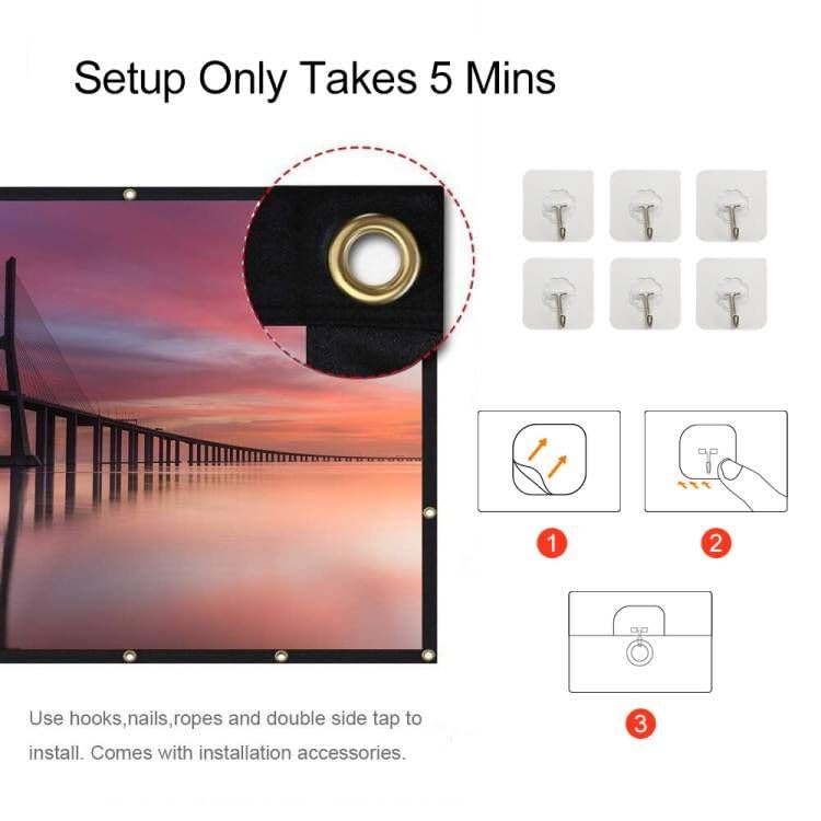 lejiada Projector Screen, 100 inch Movie Projector Screen16:9 Foldable Portable Projector Screens for Home Theater, Outdoor, Indoor Party, Office, Weding - Image 4