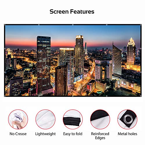 lejiada Projector Screen, 100 inch Movie Projector Screen16:9 Foldable Portable Projector Screens for Home Theater, Outdoor, Indoor Party, Office, Weding - Image 3