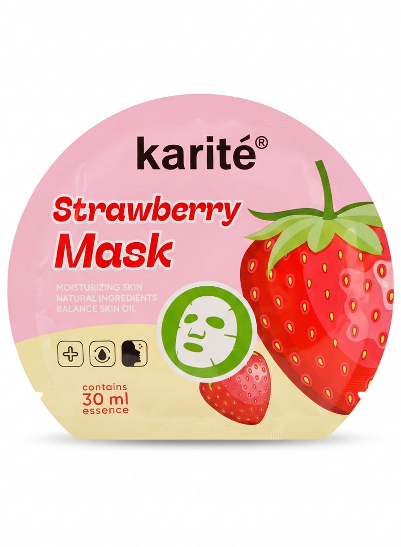 Karite Strawberry Essence Brightening & Nourishing Sheet Mask 30ml - Image 1