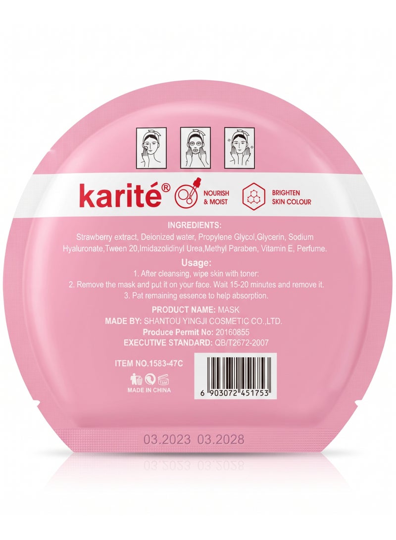 Karite Strawberry Essence Brightening & Nourishing Sheet Mask 30ml - Image 2