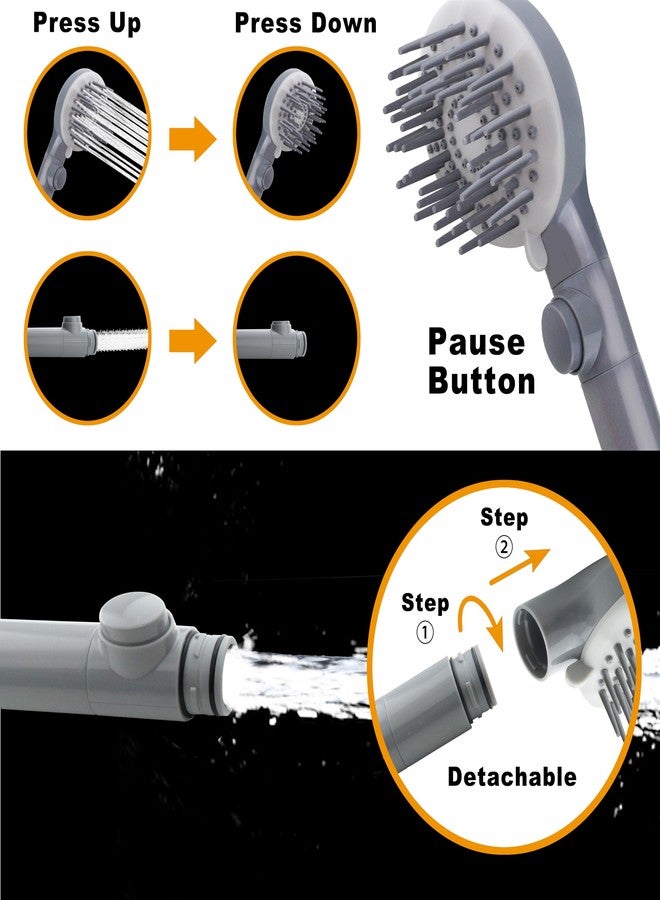 YOO.MEE Pets Bathing Shower, Dog Washing and Cleaning Out-Door, w/Rubber Grooming Teeth for Massaging and Grooming, w/Pause Button, Fitting on 3/4'' Garden Faucets - Image 5