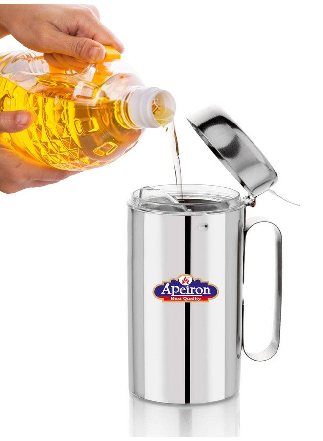 Apeiron Oil Dispenser Transparent with Handle - Stainless Steel (500ml Pack of 3) - Image 4