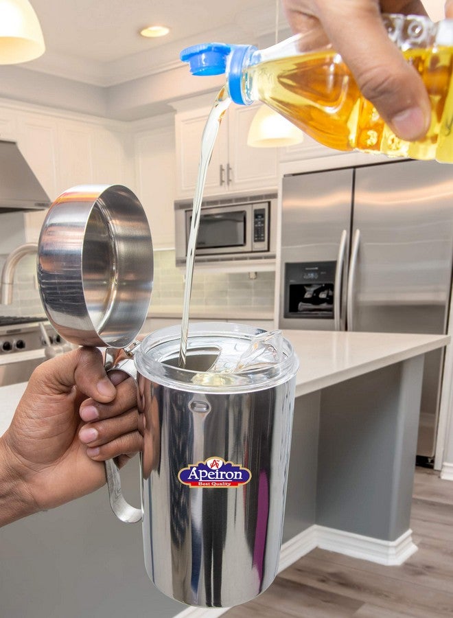 Apeiron Oil Dispenser Transparent with Handle - Stainless Steel (500ml Pack of 3) - Image 5