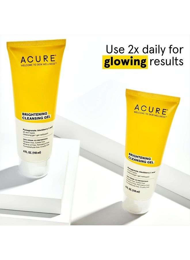 Acure Brightening Cleansing Gel, 100% Vegan for A Brighter Appearance, Pomegranate, Blackberry & Acai, Antioxidant, Rich & Super Gentle, All Skin Types, Superfruit + Chlorella, 4 Fl Oz - Image 5