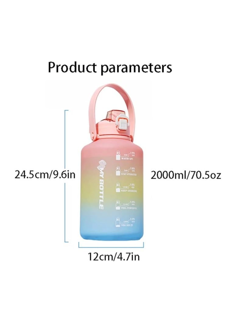 Generic Hydrate in Style with our 2000ml Gradient Color Silicone Water Bottle - Large Capacity, Detachable Straw, Portable, and Perfect for Outdoor Adventures - Image 5