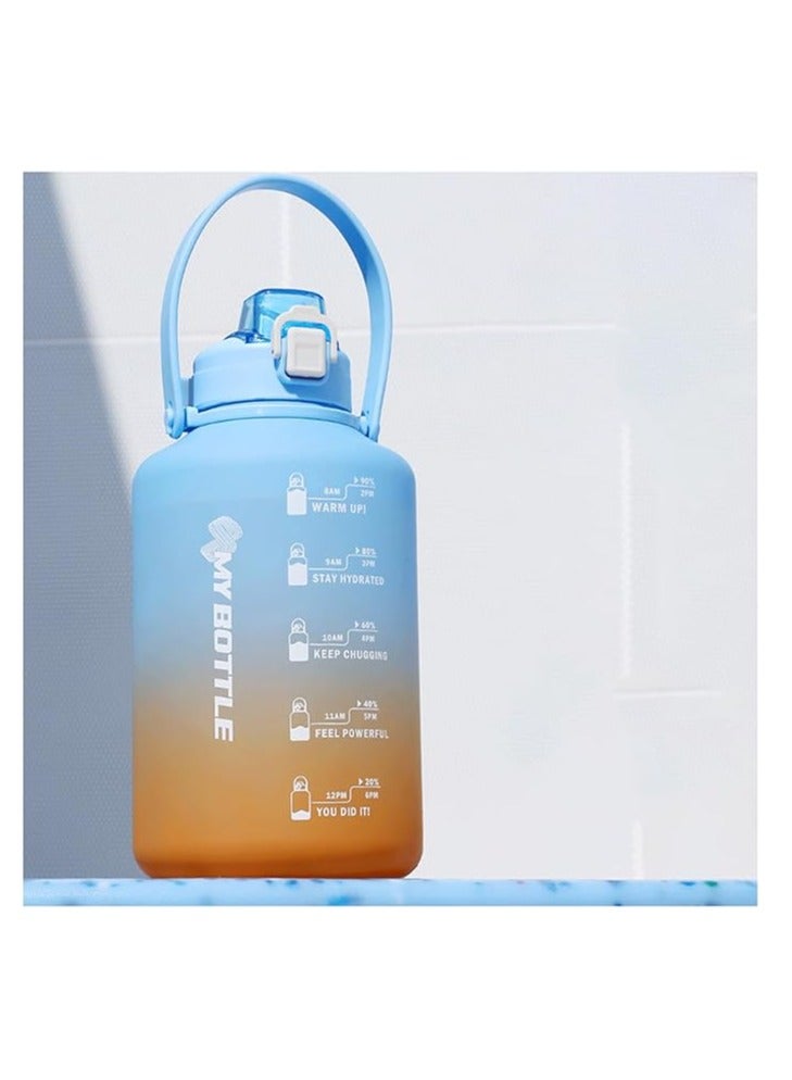 Generic Hydrate in Style with our 2000ml Gradient Color Silicone Water Bottle - Large Capacity, Detachable Straw, Portable, and Perfect for Outdoor Adventures - Image 2