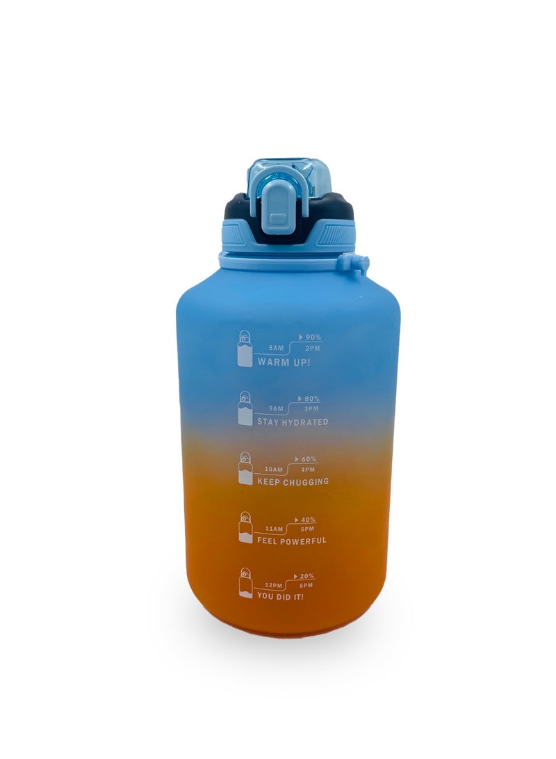 Generic Hydrate in Style with our 2000ml Gradient Color Silicone Water Bottle - Large Capacity, Detachable Straw, Portable, and Perfect for Outdoor Adventures - Image 3
