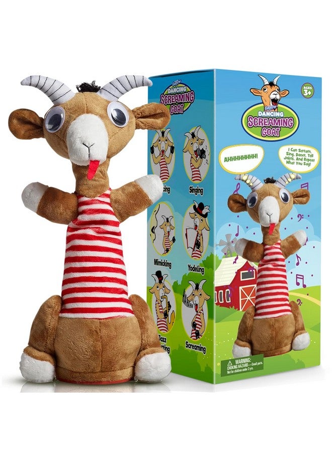 Gagster Gagster Screaming Goat Dancing Toy - Mimicking Toy for Kids - Repeats What You Say, Singing & Talking - Electronic Yodeling - Funny White Elephant Gag Gift for Anyone Who Loves Talking  - Image 1