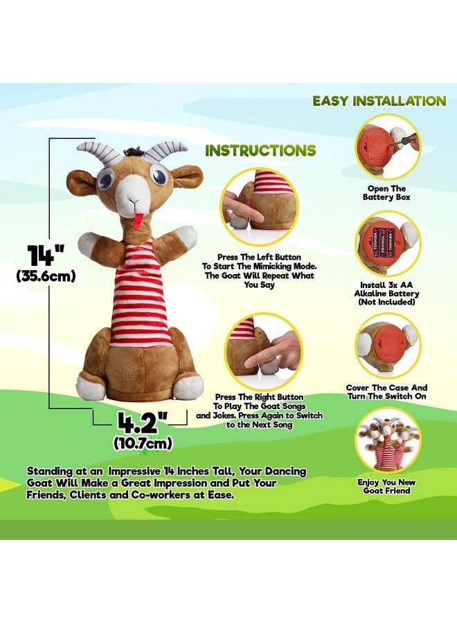 Gagster Gagster Screaming Goat Dancing Toy - Mimicking Toy for Kids - Repeats What You Say, Singing & Talking - Electronic Yodeling - Funny White Elephant Gag Gift for Anyone Who Loves Talking  - Image 3