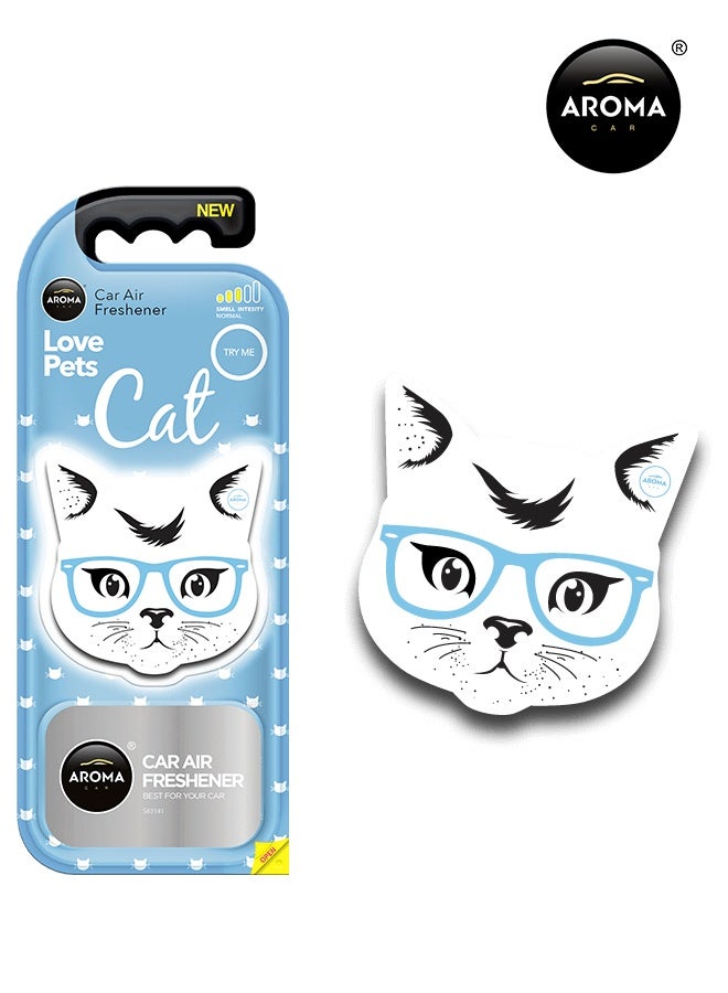 AROMA CAR Love Pets Cat Air Freshener - "Ocean Calm" Fragrance - Stylish Car Vent Perfume with Sleek Aesthetic Design, Spill Proof, and Long-Lasting Scent (10.5g) - Image 1