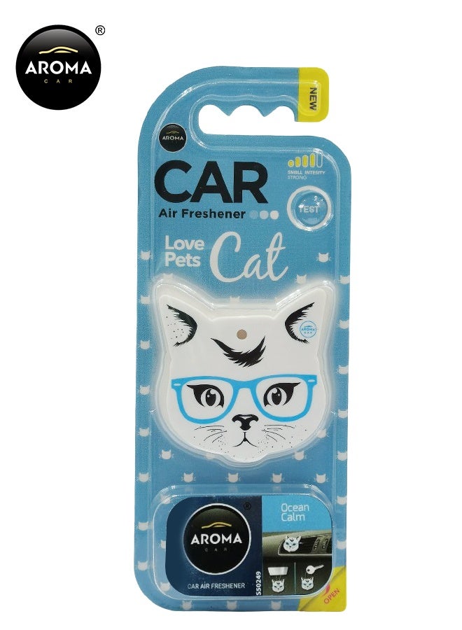 AROMA CAR Love Pets Cat Air Freshener - "Ocean Calm" Fragrance - Stylish Car Vent Perfume with Sleek Aesthetic Design, Spill Proof, and Long-Lasting Scent (10.5g) - Image 2