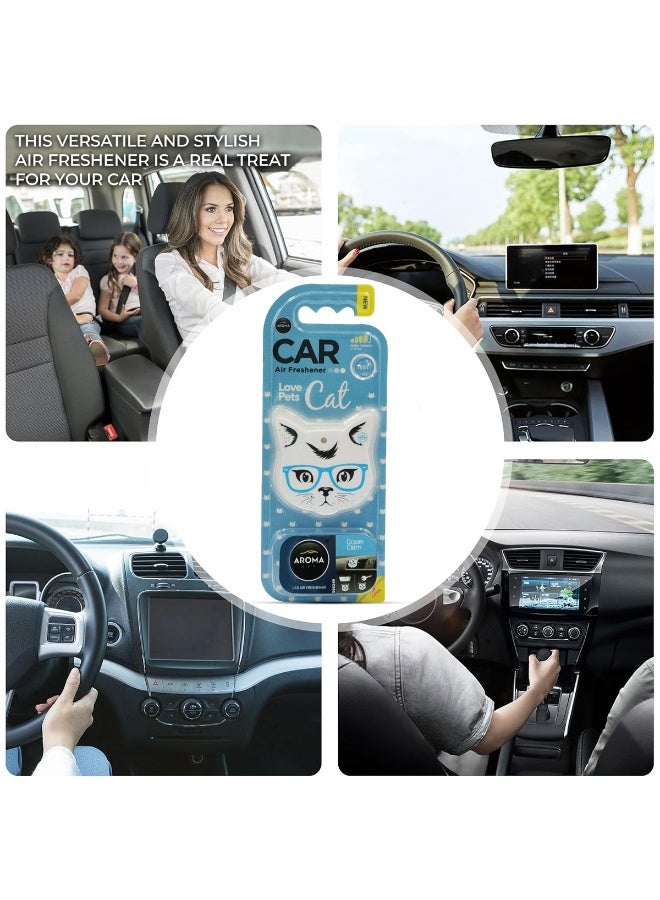 AROMA CAR Love Pets Cat Air Freshener - "Ocean Calm" Fragrance - Stylish Car Vent Perfume with Sleek Aesthetic Design, Spill Proof, and Long-Lasting Scent (10.5g) - Image 4