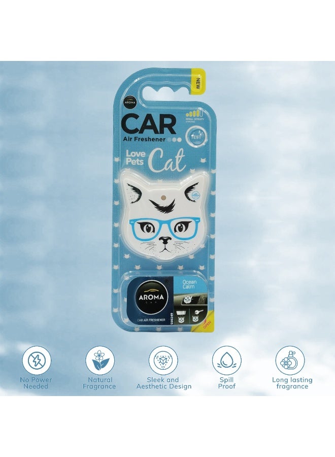AROMA CAR Love Pets Cat Air Freshener - "Ocean Calm" Fragrance - Stylish Car Vent Perfume with Sleek Aesthetic Design, Spill Proof, and Long-Lasting Scent (10.5g) - Image 5