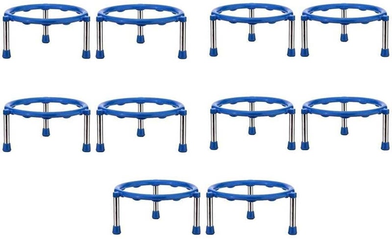 SHRIYAM CRAFTS Ring MatkaPot Stands with Stainless Steel Legs plastic blue pack of 10 - Image 1